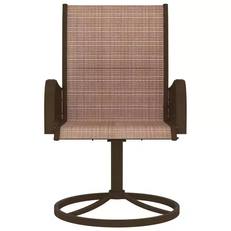 vidaXL 2x Chaises pivotantes de jardin textilène et acier Chaise longue Gris/Marron