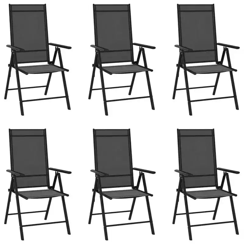 vidaXL Garden Chair Set of 6 Aluminum Standard Foldable