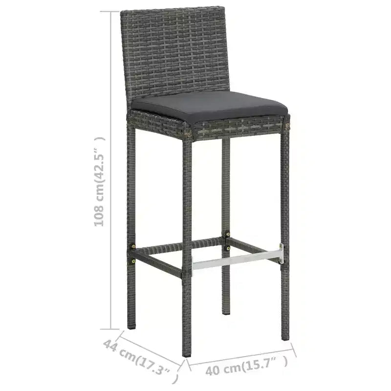 vidaXL Siège de tabouret de bar avec coussins, tabouret d'îlot pour pub, cuisine, polyrotin