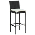 vidaXL Bar Stool Seat with Cushions Island Stool for Pub Kitchen Poly Rattan
