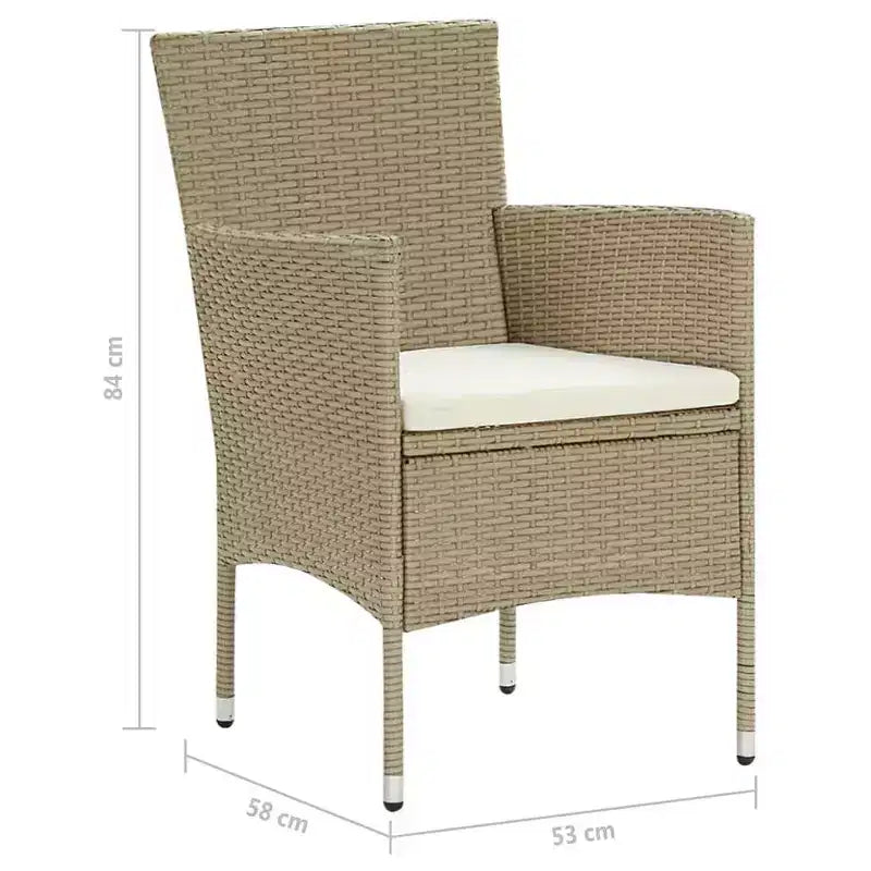 vidaXL 4x Chaises de salle à manger de jardin en poly rotin balcon extérieur dîner multicolore