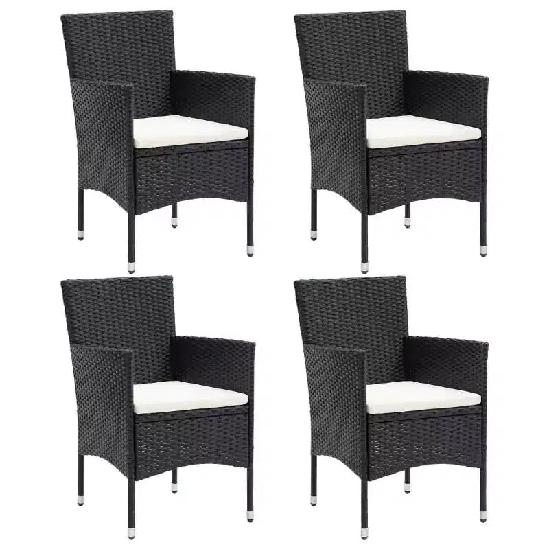 vidaXL 4x Chaises de salle à manger de jardin en poly rotin balcon extérieur dîner multicolore