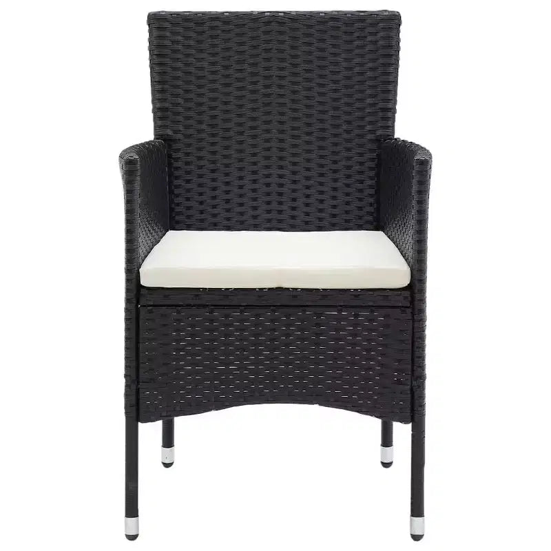 vidaXL 4x Chaises de salle à manger de jardin en poly rotin balcon extérieur dîner multicolore