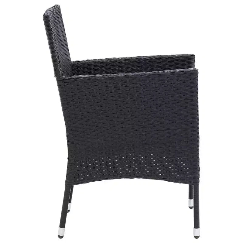 vidaXL 4x Chaises de salle à manger de jardin en poly rotin balcon extérieur dîner multicolore