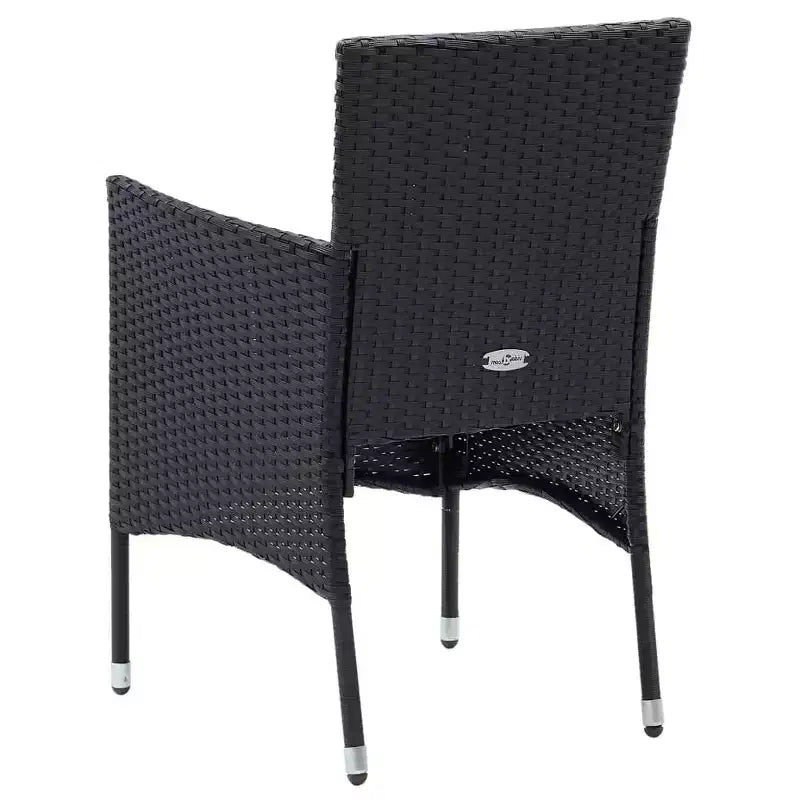 vidaXL 4x Chaises de salle à manger de jardin en poly rotin balcon extérieur dîner multicolore