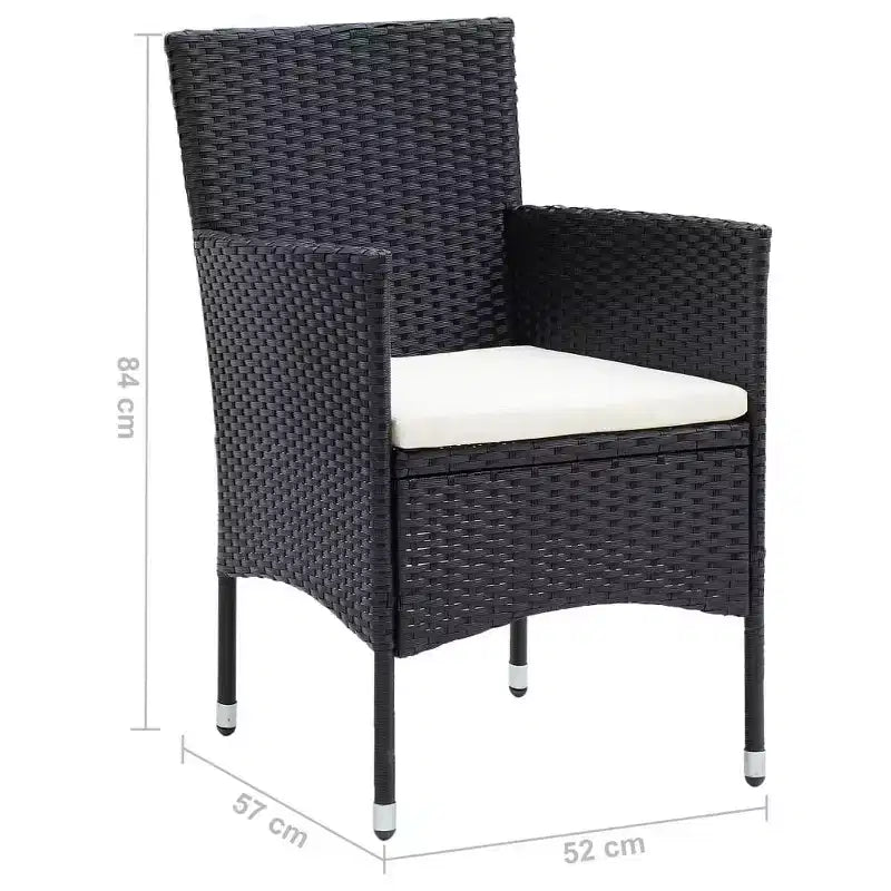 vidaXL 4x Chaises de salle à manger de jardin en poly rotin balcon extérieur dîner multicolore