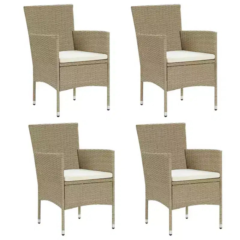 vidaXL 4x Chaises de salle à manger de jardin en poly rotin balcon extérieur dîner multicolore