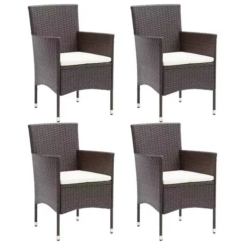 vidaXL 4x Chaises de salle à manger de jardin en poly rotin balcon extérieur dîner multicolore