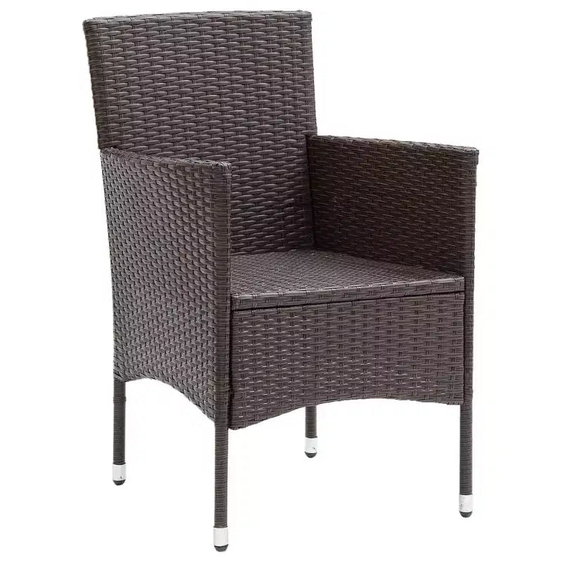 vidaXL 4x Chaises de salle à manger de jardin en poly rotin balcon extérieur dîner multicolore