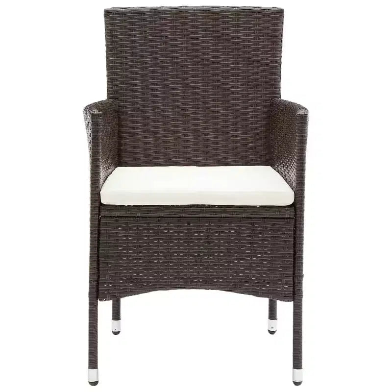 vidaXL 4x Chaises de salle à manger de jardin en poly rotin balcon extérieur dîner multicolore
