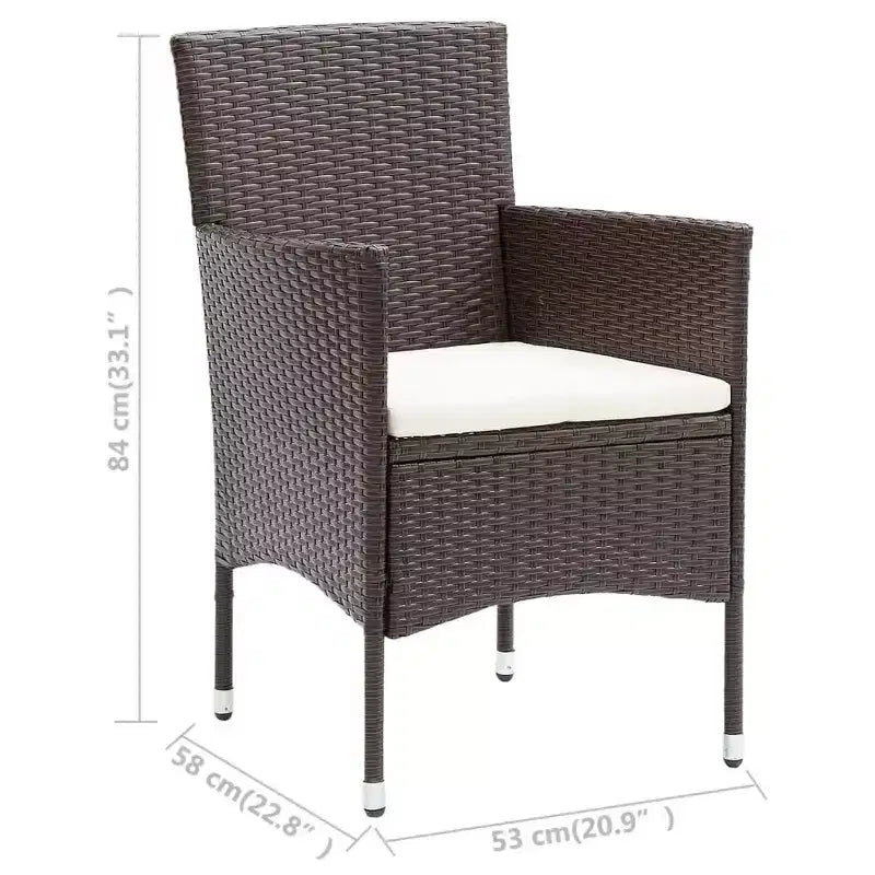 vidaXL 4x Chaises de salle à manger de jardin en poly rotin balcon extérieur dîner multicolore