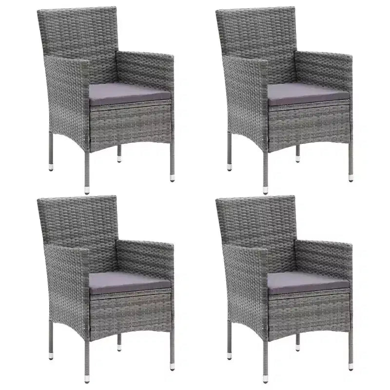 vidaXL 4x Chaises de salle à manger de jardin en poly rotin balcon extérieur dîner multicolore