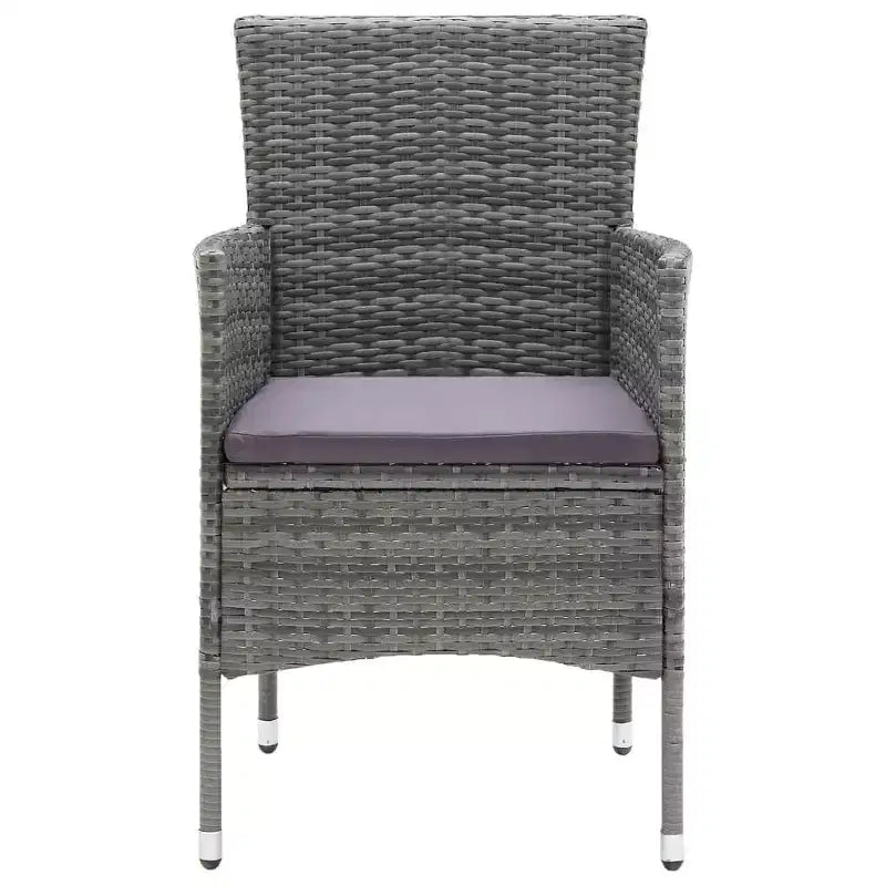 vidaXL 4x Chaises de salle à manger de jardin en poly rotin balcon extérieur dîner multicolore