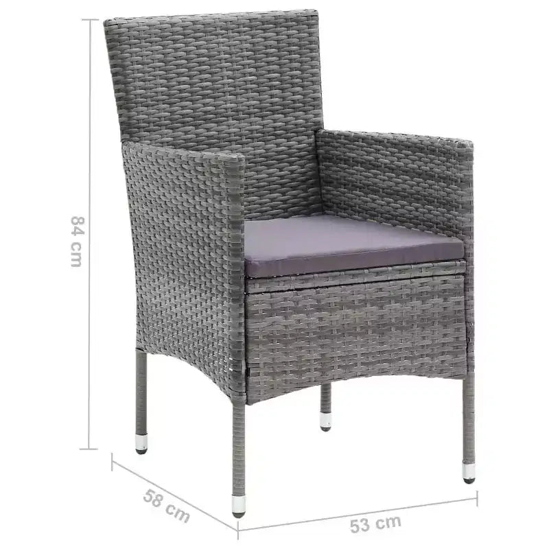 vidaXL 4x Chaises de salle à manger de jardin en poly rotin balcon extérieur dîner multicolore