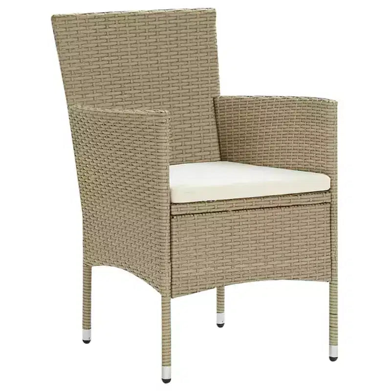 vidaXL 4x Garden Dining Chairs Poly Rattan Outdoor Balcony Dinner Multi Colors