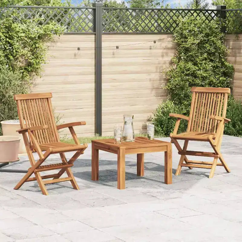 vidaXL Lot de 6 chaises de jardin en teck Bois de teck massif Standard Pliable