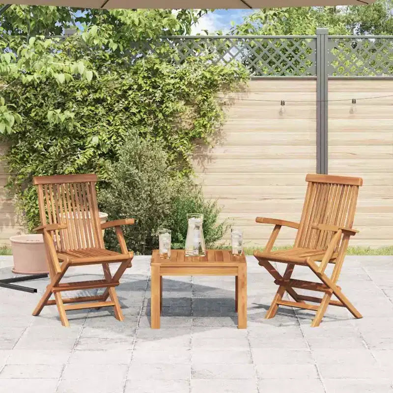 vidaXL Lot de 6 chaises de jardin en teck Bois de teck massif Standard Pliable