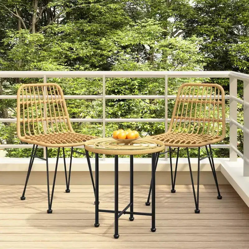 vidaXL Ensemble de chaises de salle à manger d'extérieur en rotin synthétique