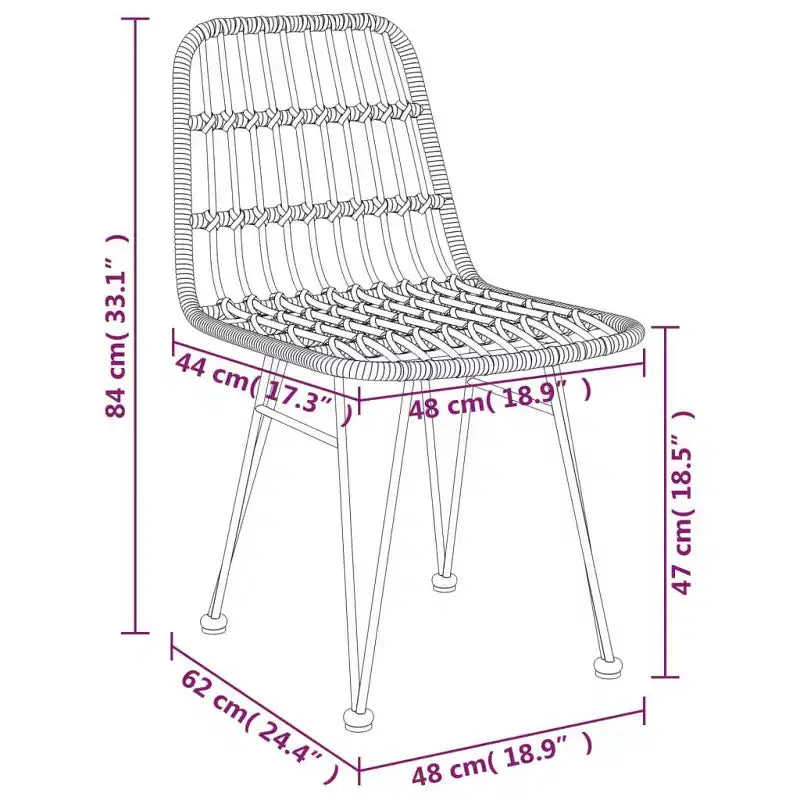 vidaXL Ensemble de chaises de salle à manger d'extérieur en rotin synthétique