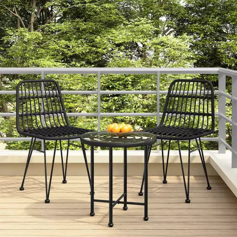 vidaXL Ensemble de chaises de salle à manger d'extérieur en rotin synthétique