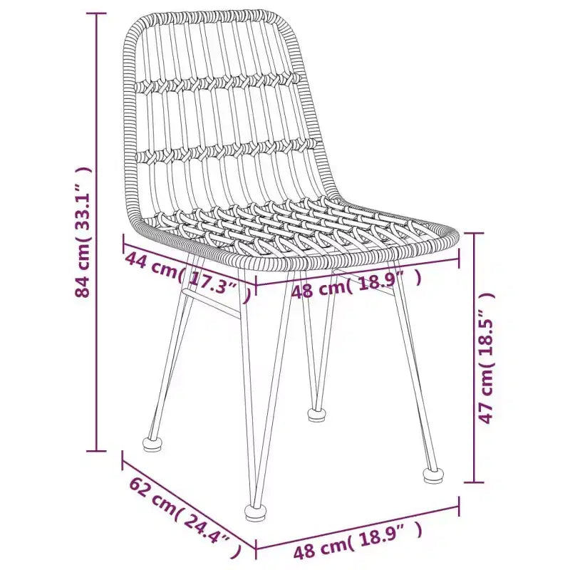 vidaXL Ensemble de chaises de salle à manger d'extérieur en rotin synthétique