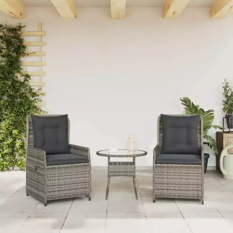 vidaXL Chaise de jardin inclinable en résine tressée Taille standard