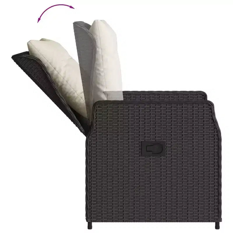 vidaXL Chaise de jardin inclinable en résine tressée Taille standard