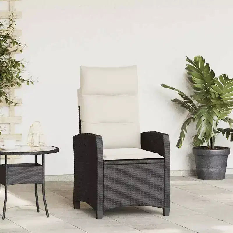 vidaXL Chaise de jardin inclinable en résine tressée et acier thermolaqué Medium