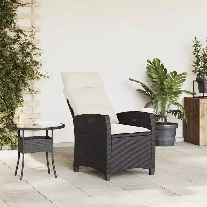 vidaXL Chaise de jardin inclinable en résine tressée et acier thermolaqué Medium