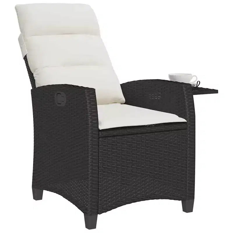 vidaXL Chaise de jardin inclinable en résine tressée et acier thermolaqué Medium