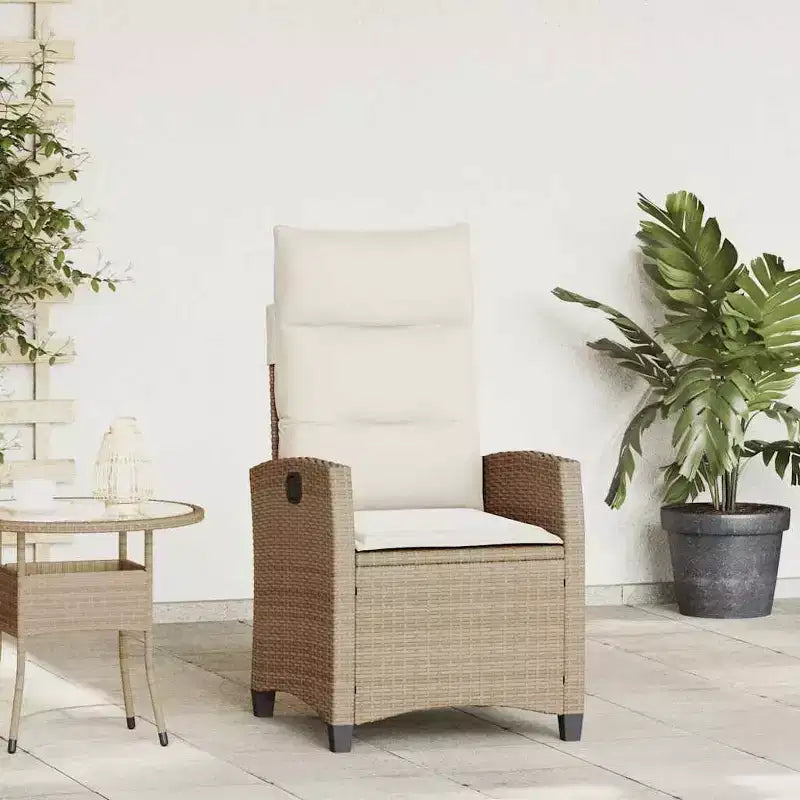 vidaXL Chaise de jardin inclinable en résine tressée et acier thermolaqué Medium