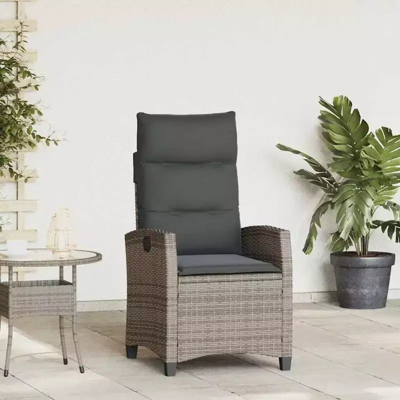 vidaXL Chaise de jardin inclinable en résine tressée et acier thermolaqué Medium