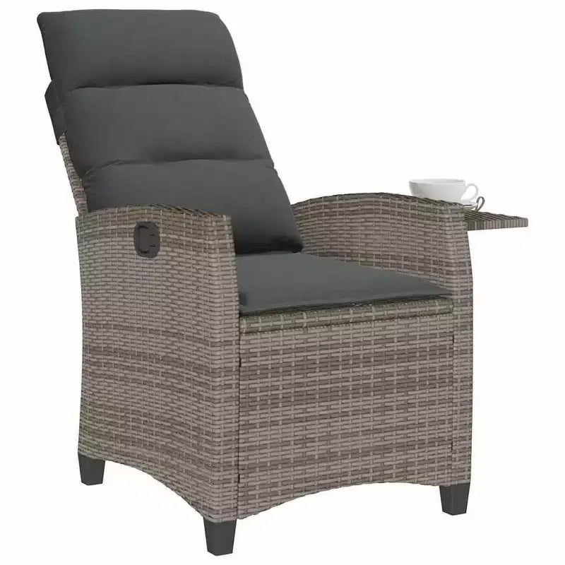 vidaXL Chaise de jardin inclinable en résine tressée et acier thermolaqué Medium