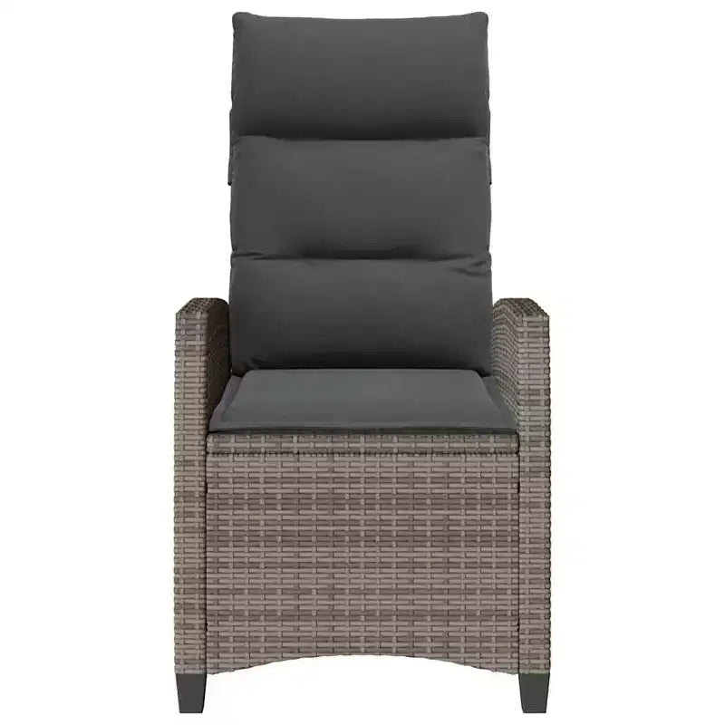 vidaXL Chaise de jardin inclinable en résine tressée et acier thermolaqué Medium