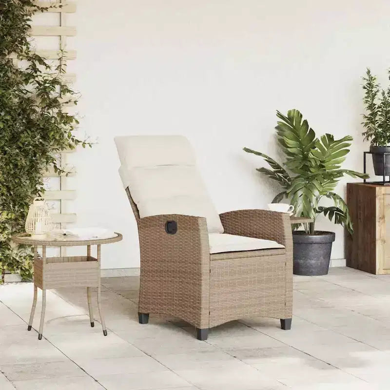 vidaXL Chaise de jardin inclinable en résine tressée et acier thermolaqué Medium
