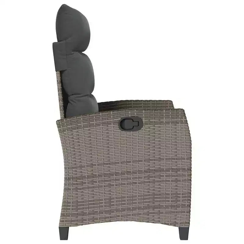 vidaXL Chaise de jardin inclinable en résine tressée et acier thermolaqué Medium