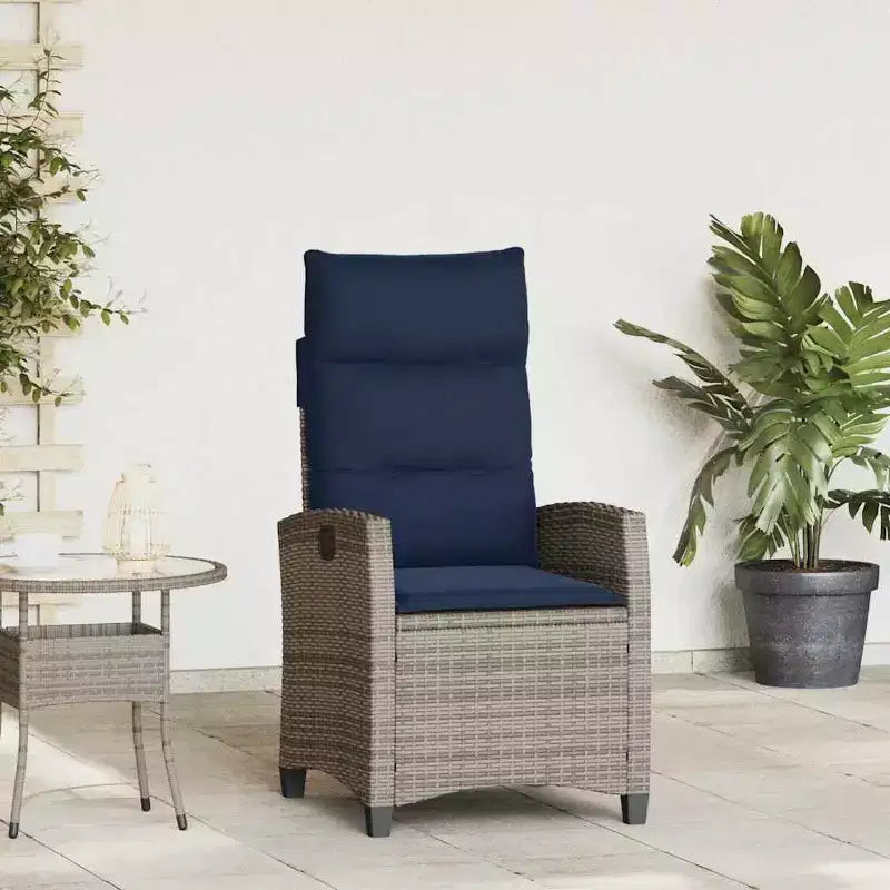 vidaXL Chaise de jardin inclinable en résine tressée et acier thermolaqué Medium