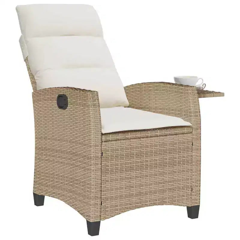 vidaXL Chaise de jardin inclinable en résine tressée et acier thermolaqué Medium