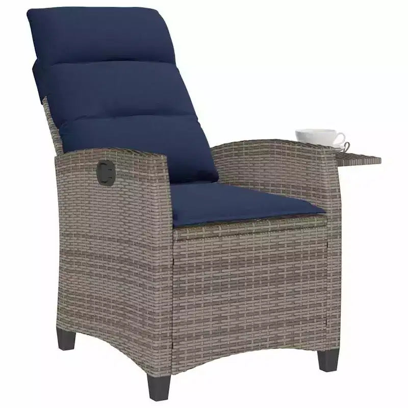 vidaXL Chaise de jardin inclinable en résine tressée et acier thermolaqué Medium