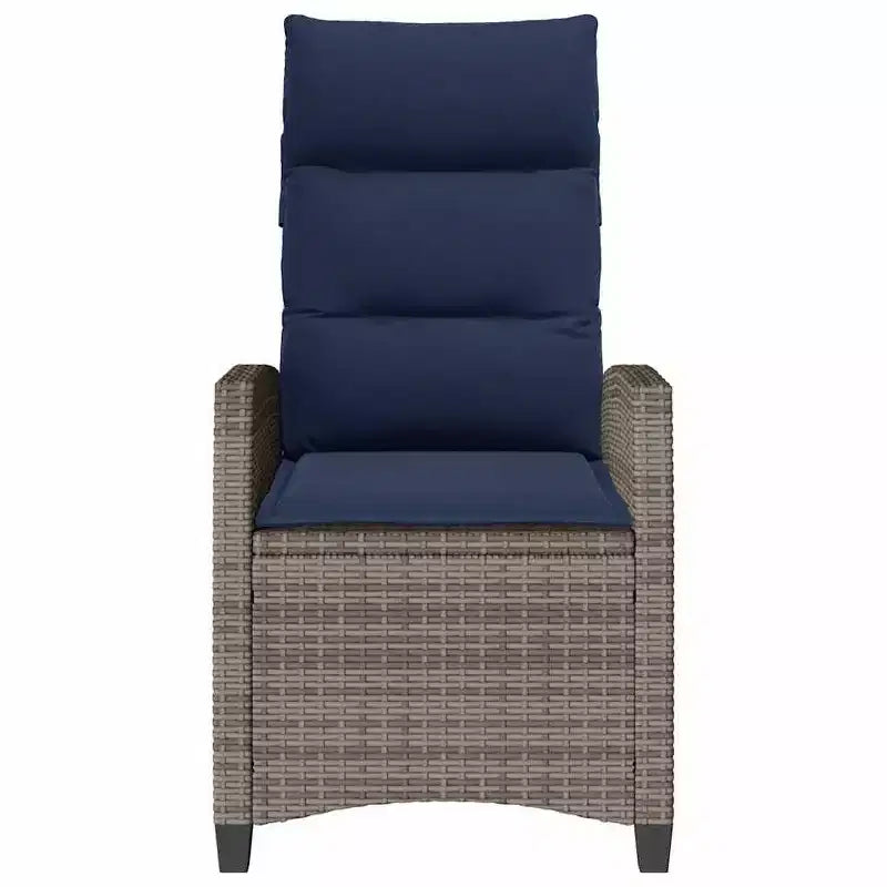 vidaXL Chaise de jardin inclinable en résine tressée et acier thermolaqué Medium