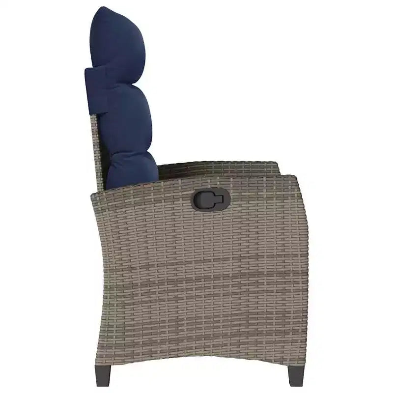 vidaXL Chaise de jardin inclinable en résine tressée et acier thermolaqué Medium