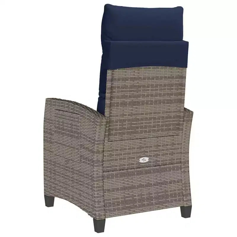 vidaXL Chaise de jardin inclinable en résine tressée et acier thermolaqué Medium