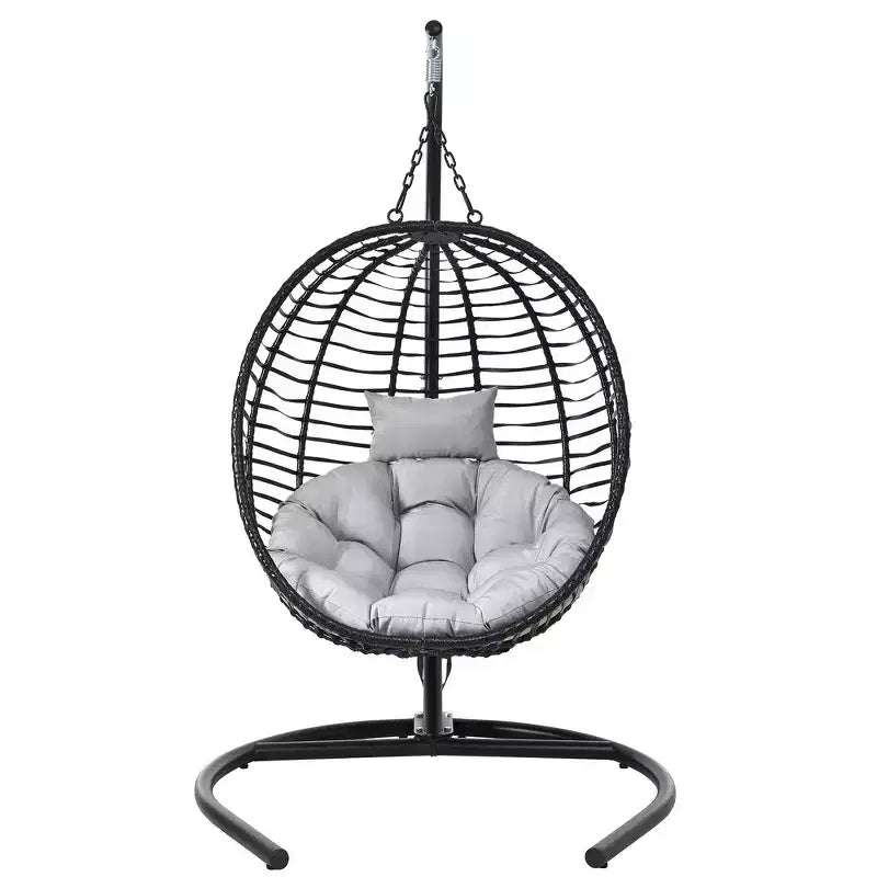Chaise œuf pliante individuelle Whisen avec support, balançoire suspendue avec pieds antidérapants réglables