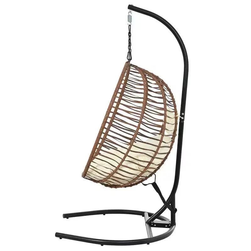 Chaise œuf pliante individuelle Whisen avec support, balançoire suspendue avec pieds antidérapants réglables