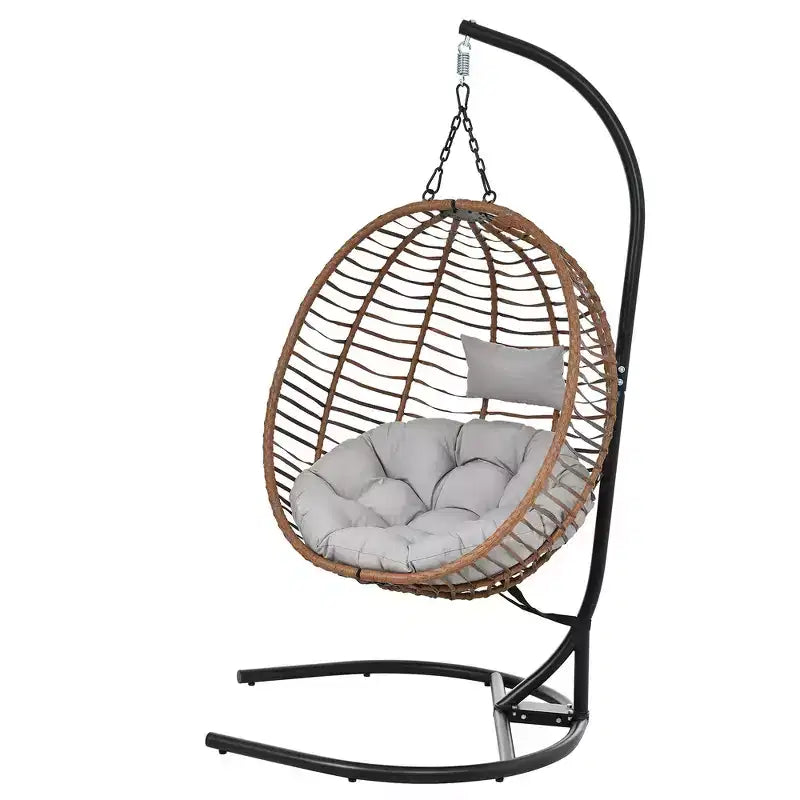 Chaise œuf pliante individuelle Whisen avec support, balançoire suspendue avec pieds antidérapants réglables