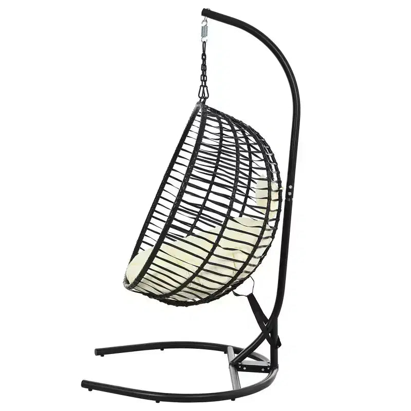 Chaise œuf pliante individuelle Whisen avec support, balançoire suspendue avec pieds antidérapants réglables