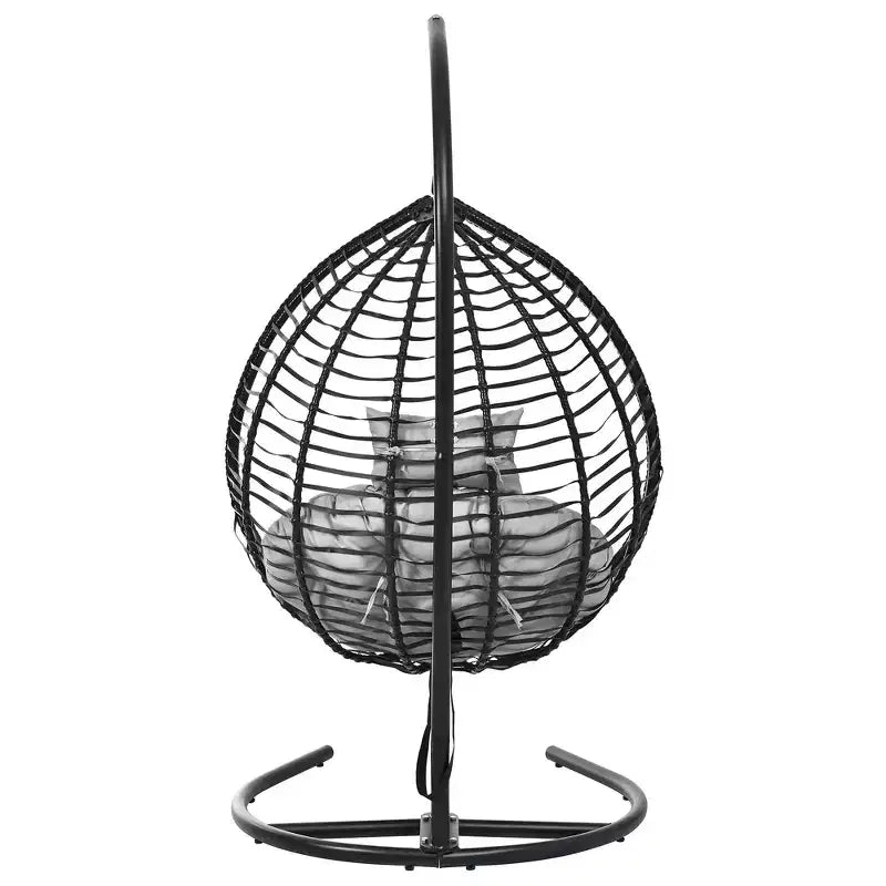 Chaise hamac suspendue Whisen avec support, chaise balançoire œuf avec cadre en fer, coussin et appui-tête