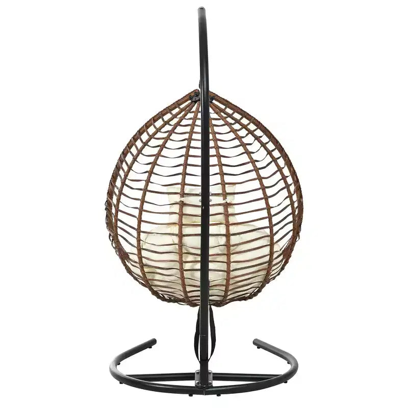 Chaise hamac suspendue Whisen avec support, chaise balançoire œuf avec cadre en fer, coussin et appui-tête