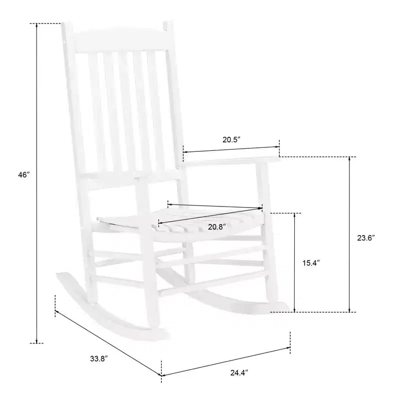 Karl Home | Chaise à bascule de patio classique en bois massif (Lot de 2)