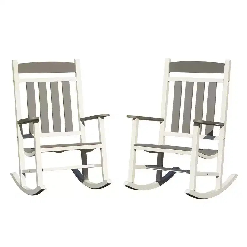 Whisen Outdoor Rocking Chairs Set of 2, Porch Rocking Chair, Patio Oversized Rockers